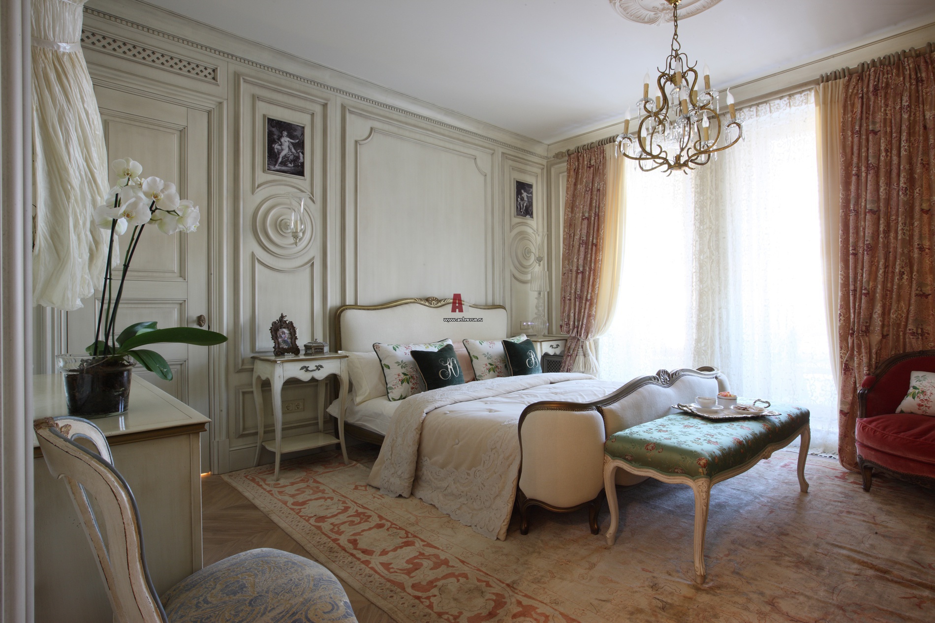 bright french style hallway interior