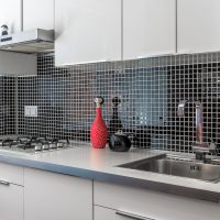 beautiful interior of a white kitchen with a touch of sandy photo