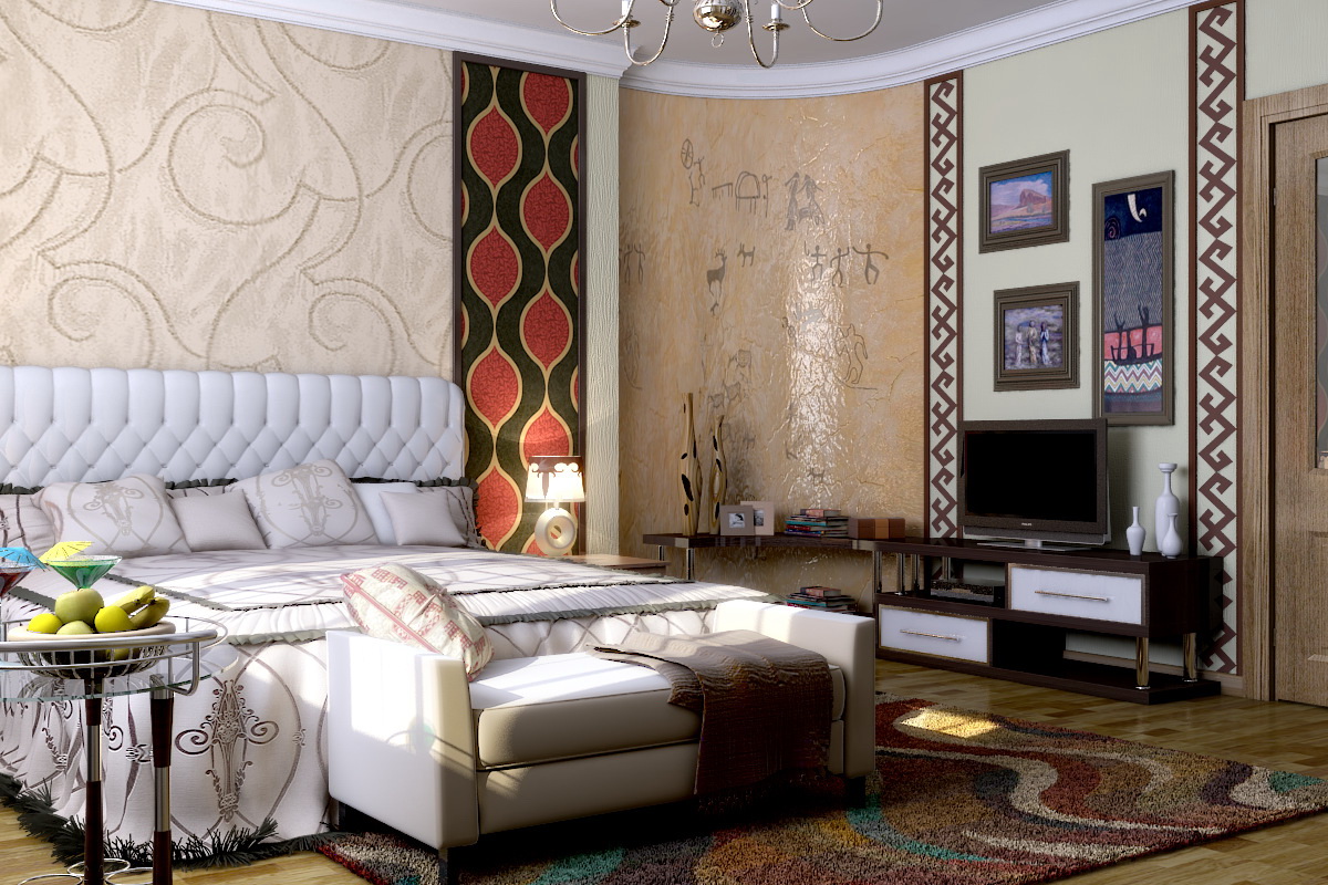 light ethnic style apartment decor