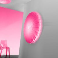 light corridor interior in fuchsia color photo