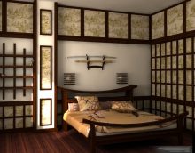 light Japanese-style living room design photo