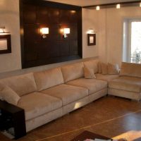 leather corner sofa in the design of the corridor photo