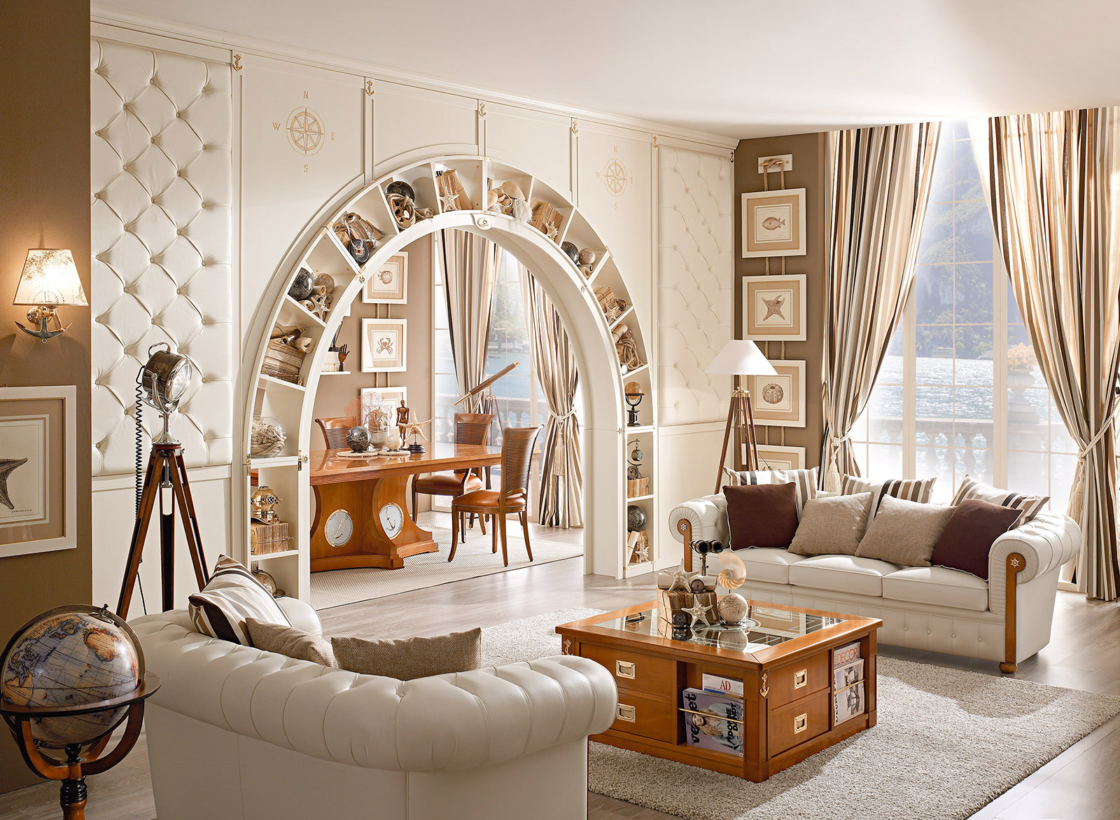 bright arch in the interior of the kitchen