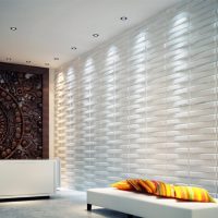 bright gypsum 3d panel in the bedroom photo