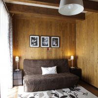 clapboard trim in a bright aluminum bedroom interior