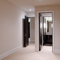 bright doors in the interior of the hallway photo