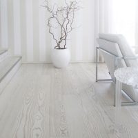 beautiful white floor in the interior of the hallway photo