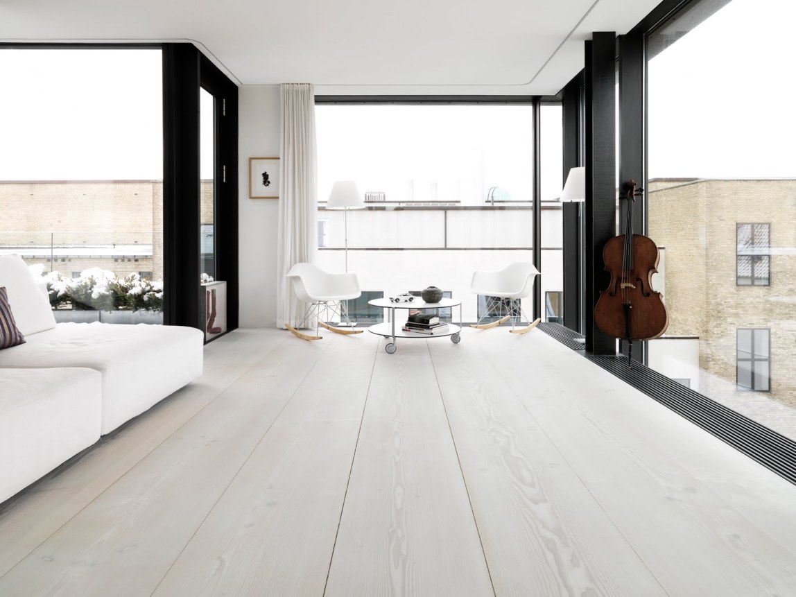 bright white floor in the style of the hallway