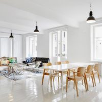 bright white floor in the design of the corridor photo