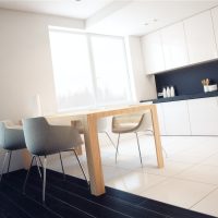 beautiful white floor in the bedroom interior photo