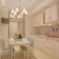 dalaman dalaman dapur beige dalam gaya provensi