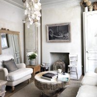 bright interior room in the style of shabby chic photo