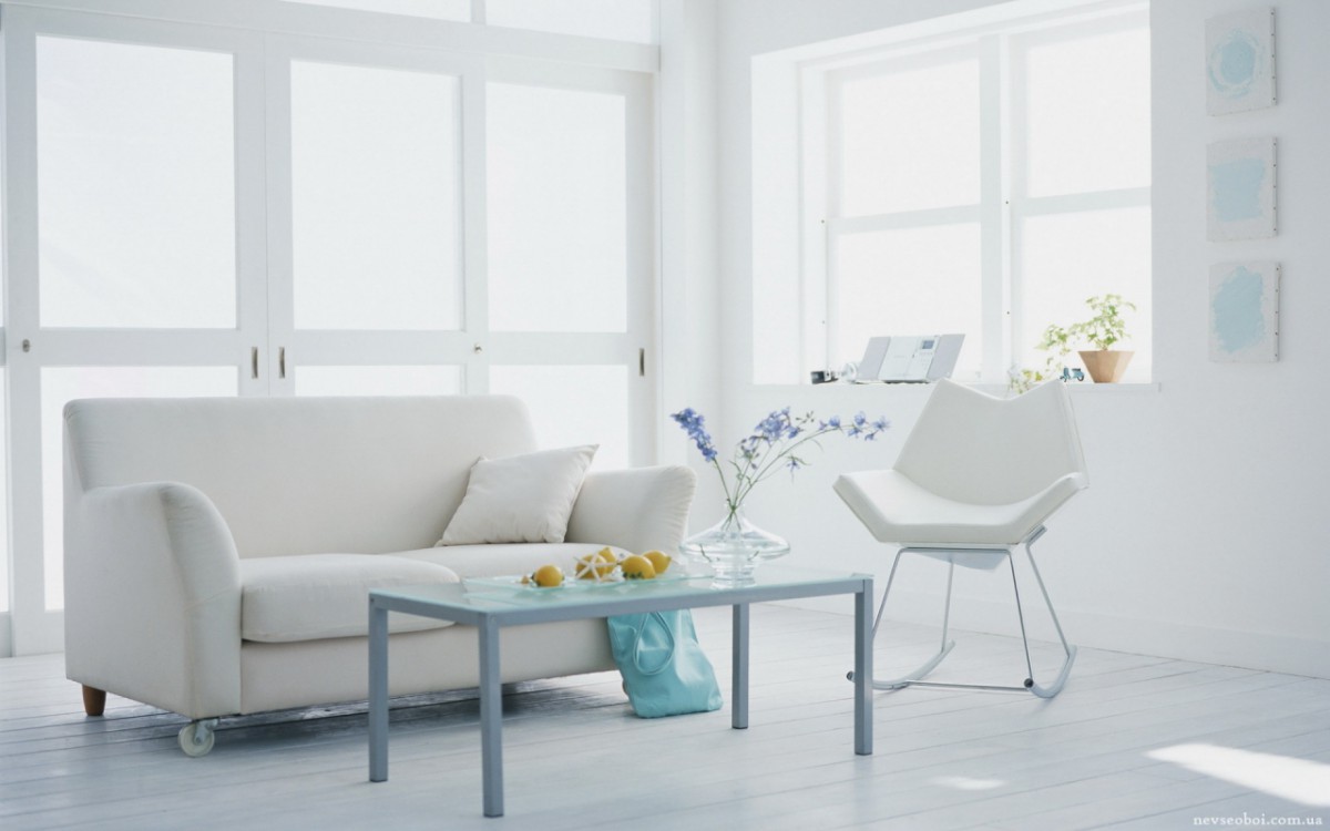 bright kitchen design in white colors