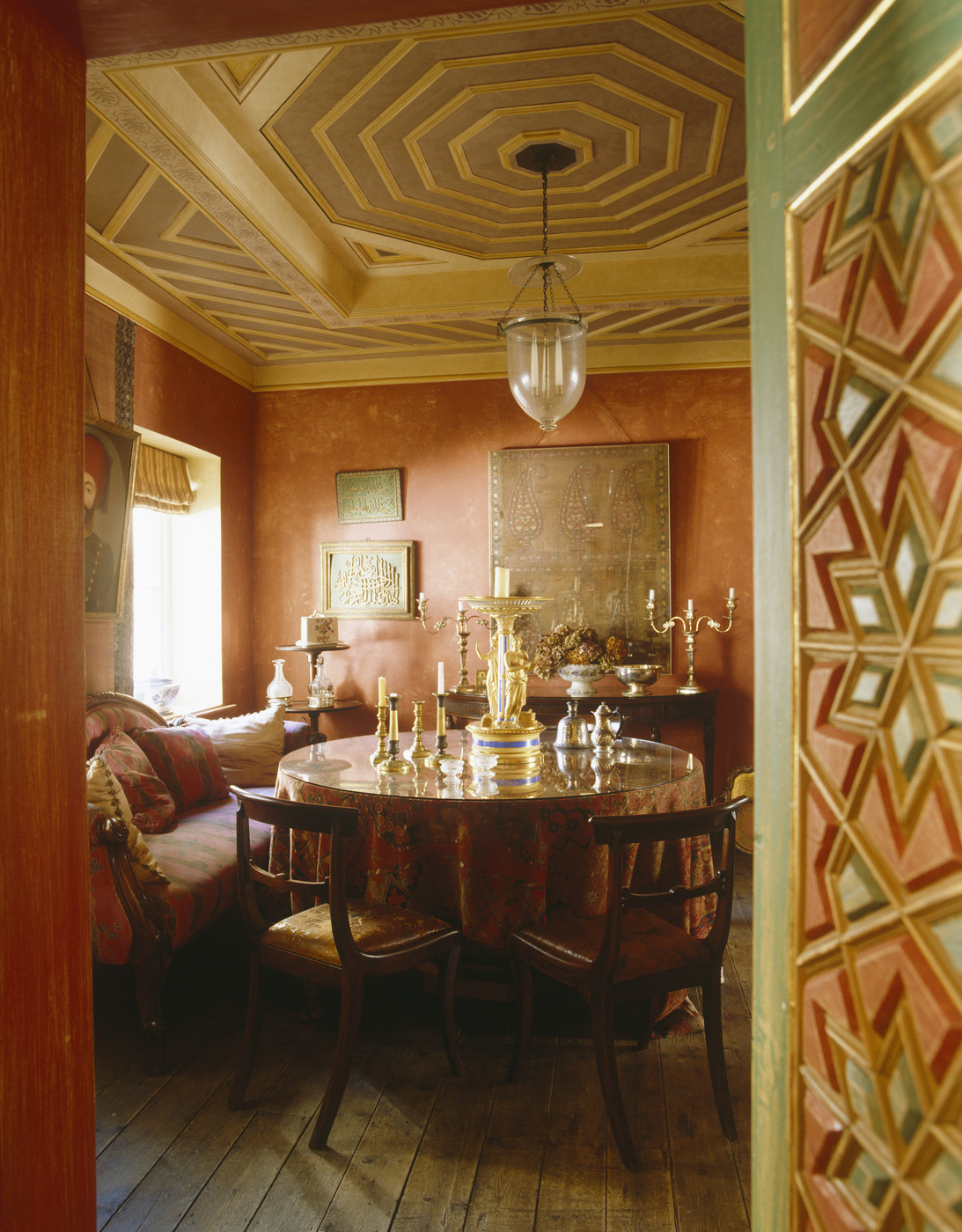 nice terracotta color in the design of the kitchen