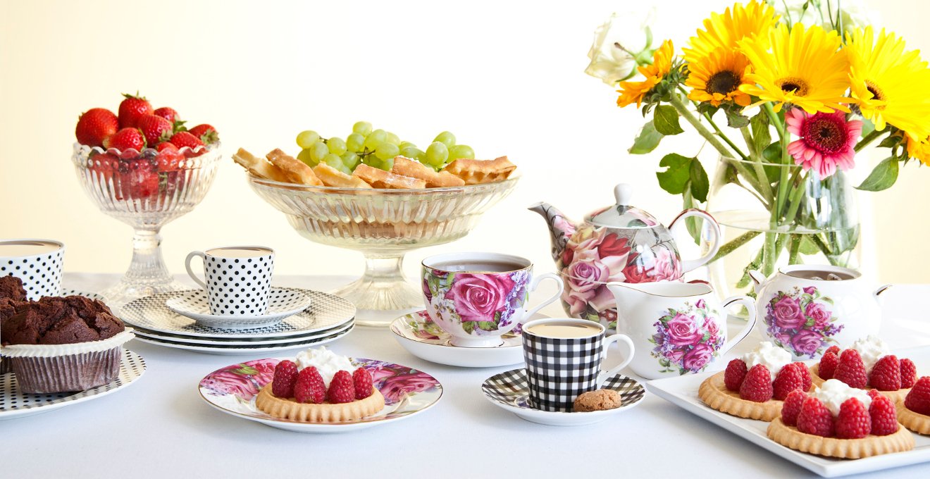 bright spring decor in the interior of the kitchen