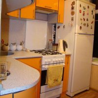 large fridge in the style of the kitchen in light color picture