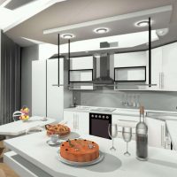 futurism in kitchen design in bright color photo