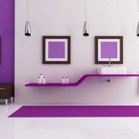 bright kitchen interior in violet color picture