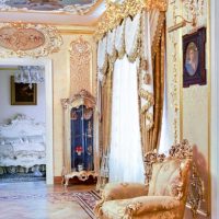 bright rococo style bedroom design photo