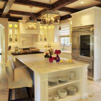 large refrigerator in the design of the kitchen in black color picture