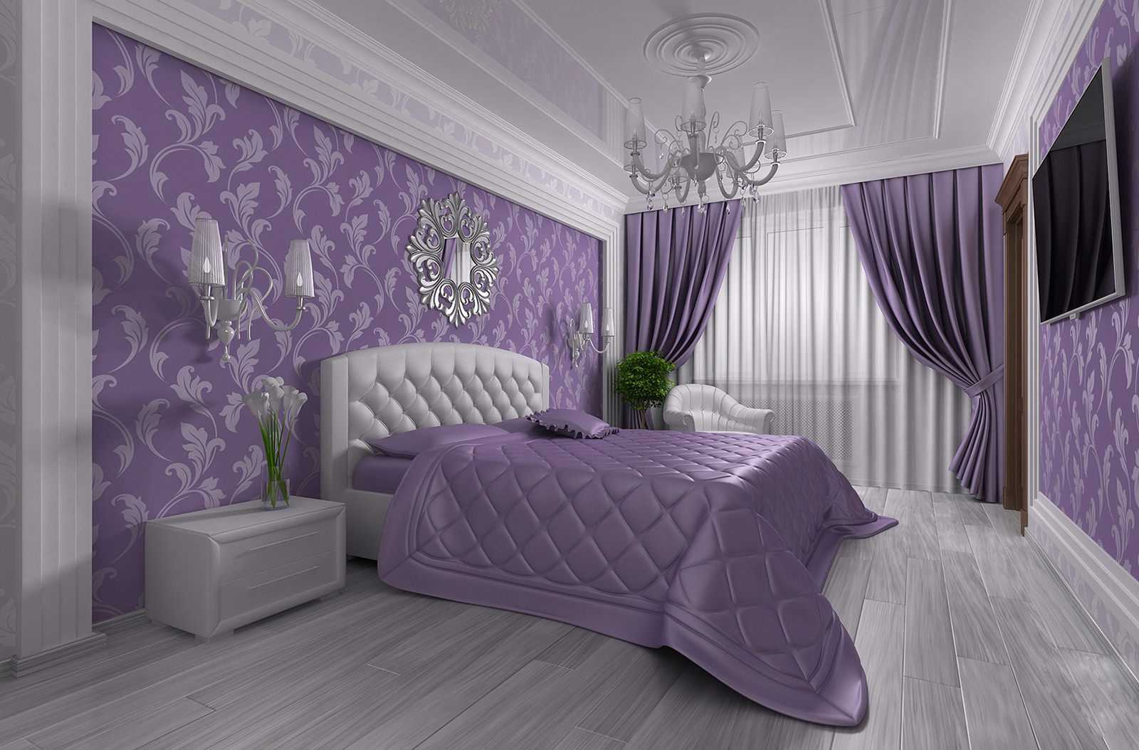 unusual kitchen interior in purple