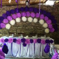 yellow paper flowers in the decoration of the hall picture