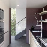 modern kitchen decor in purple picture