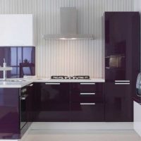 light kitchen interior in purple photo