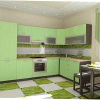 warna pistachio cerah dalam hiasan foto apartmen