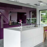 hiasan dapur moden dengan foto warna ungu