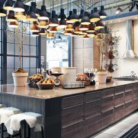 unusual fusion style kitchen interior photo