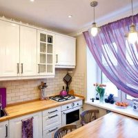 beautiful kitchen facade in purple photo