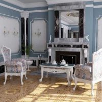 beautiful hallway design in rococo style photo