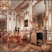 bright interior of rococo style apartment picture