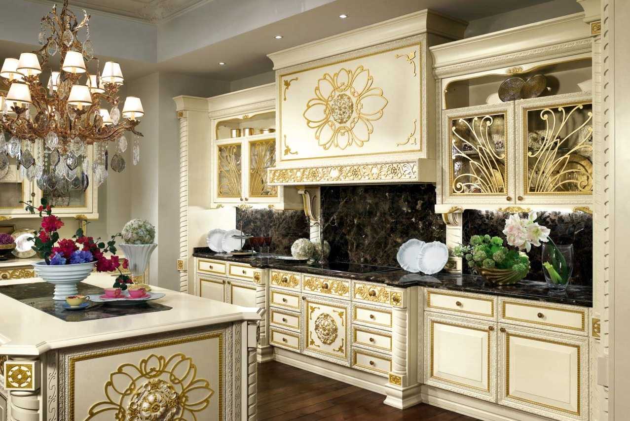 dark style luxury kitchen in classic style