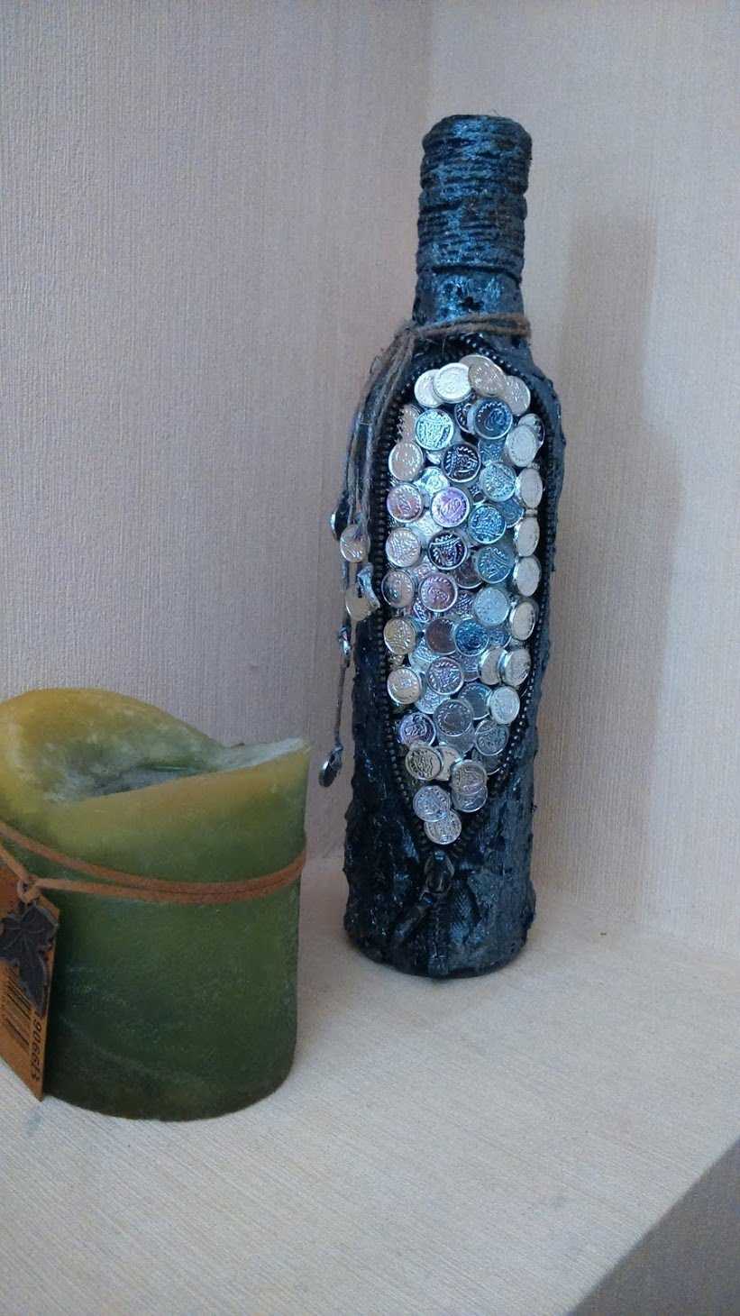 do-it-yourself version of light decoration of leather bottles