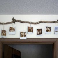 do-it-yourself version of a beautiful decoration of the room with a tree photo