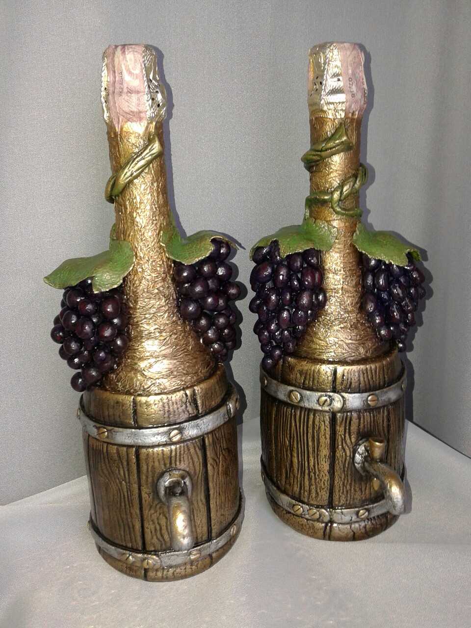 bright decoration of bottles for the interior of the apartment