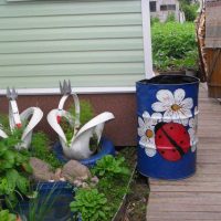 beautiful creation of the decor of a summer cottage with stones photo