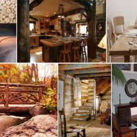 unusual room decor in rustic style photo