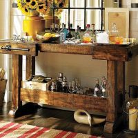 beautiful kitchen interior in rustic style photo