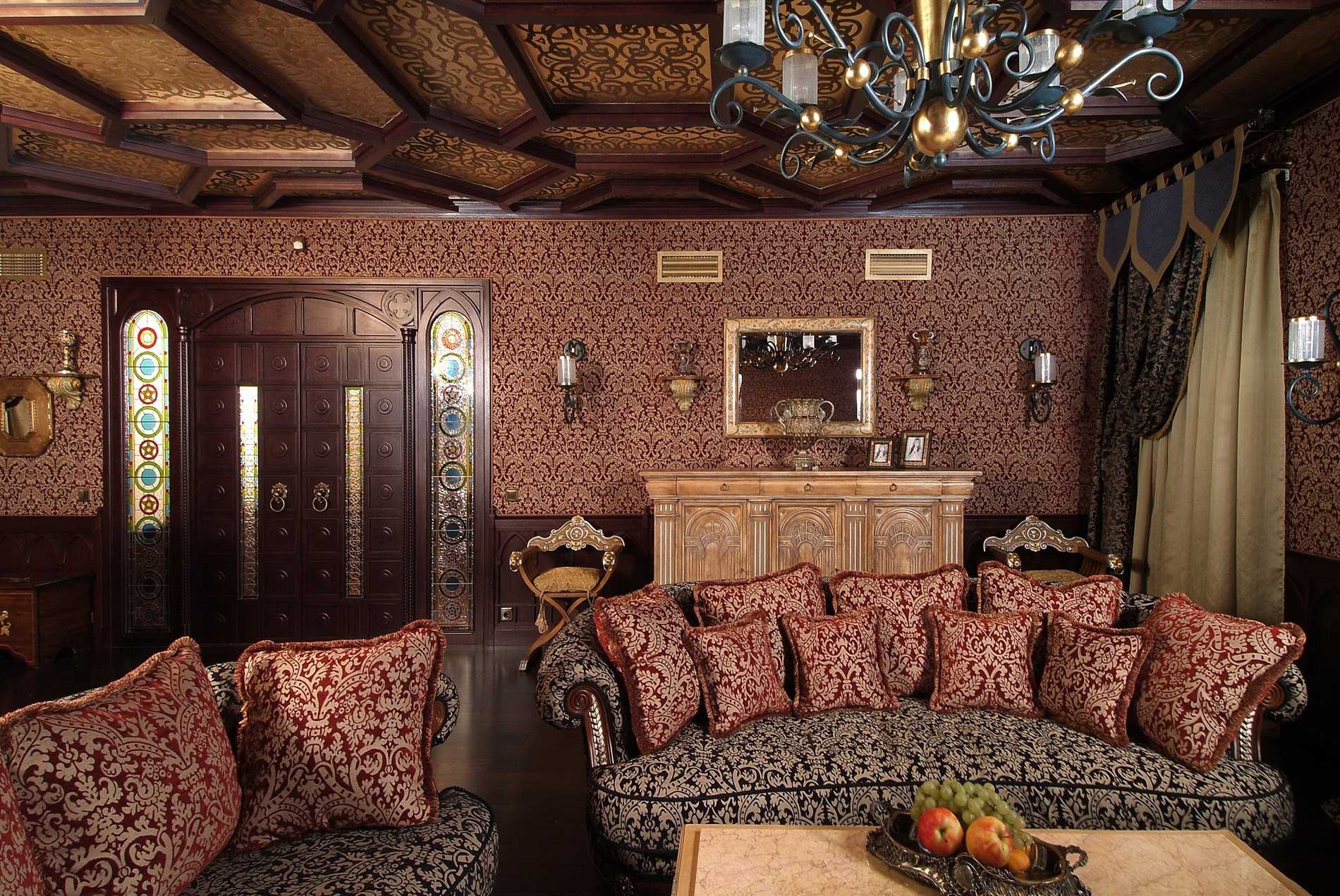 beautiful interior of the bedroom in the Gothic style