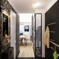 bright dark floor in the decor of the living room photo