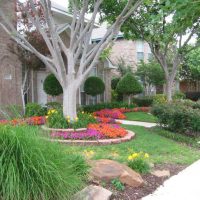 unusual design of a country house design with flowers picture