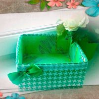 original decoration of cardboard boxes with improvised materials photo