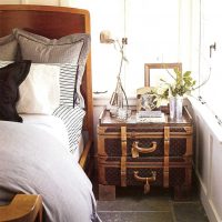 unusual interior room with old suitcases photo