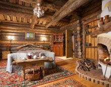 beautiful room decor in rustic style photo