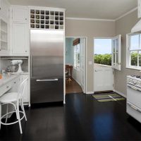 beautiful dark floor in the style of the living room photo