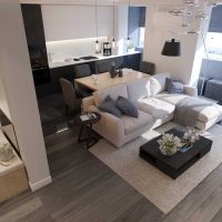 unusual dark floor in the decor of the kitchen picture