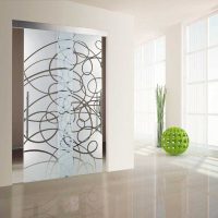 unusual decoration of interior doors with improvised materials picture